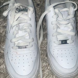 All white Air Force 1s